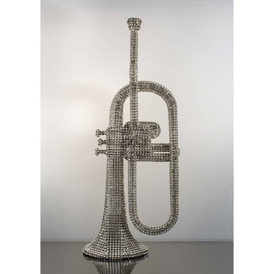 Vanitas Trumpet, 2012, cristalli Swarowski e ottone, cm 60x20x25