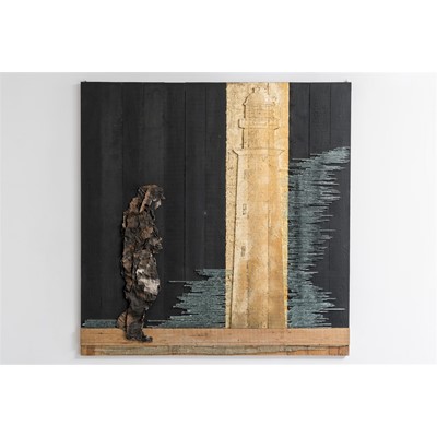 Venezia, 2000, legno dipinto, foglia oro, rame e vetro, cm 200x197