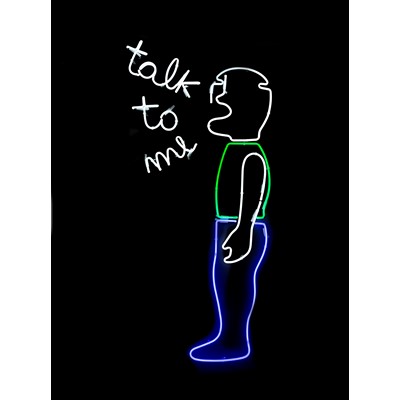 Talk to me, 2015, Neon su legno, cm h 200x100