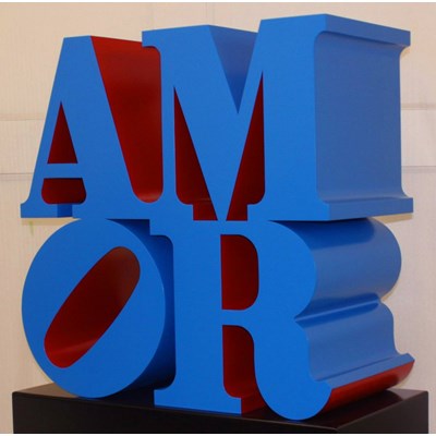 Amor, 1998, alluminio policromo (blu/rosso), cm 50,8x50,8x28 